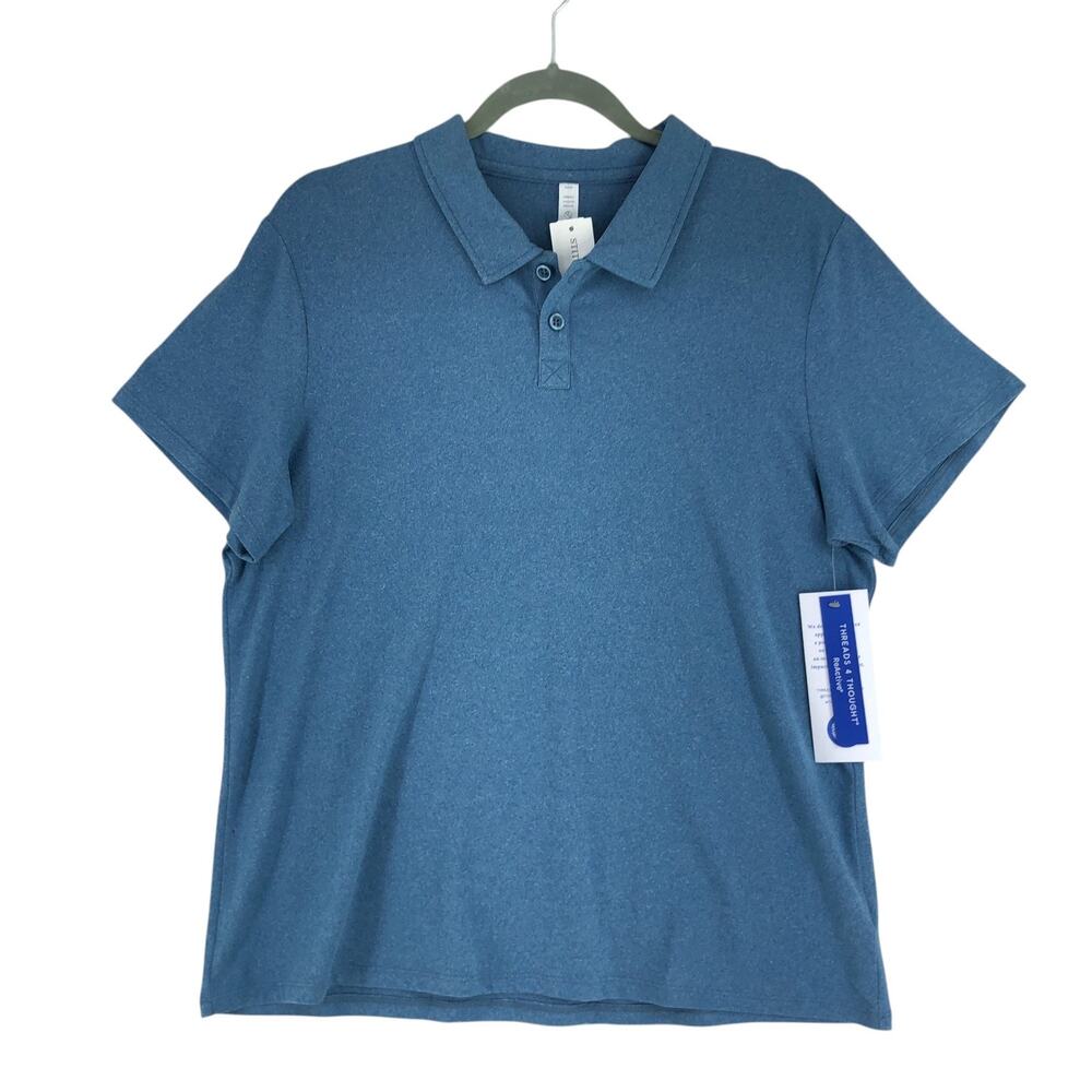 Threads 4 Thought Polo Shirt Mens XL Paulette Heather Luxe Jersey Performance